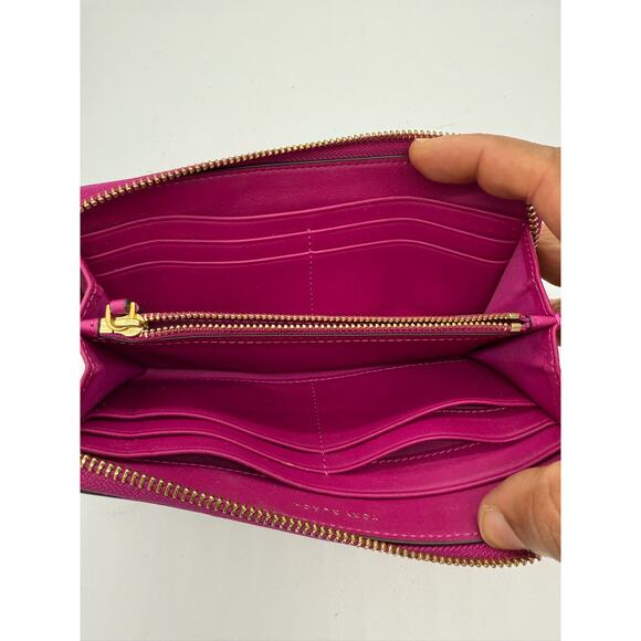 RETAIL $229 Tory Burch Charlie Zip Continental Wallet*PARTY FUSCHIA*EUC - Picture 12 of 12